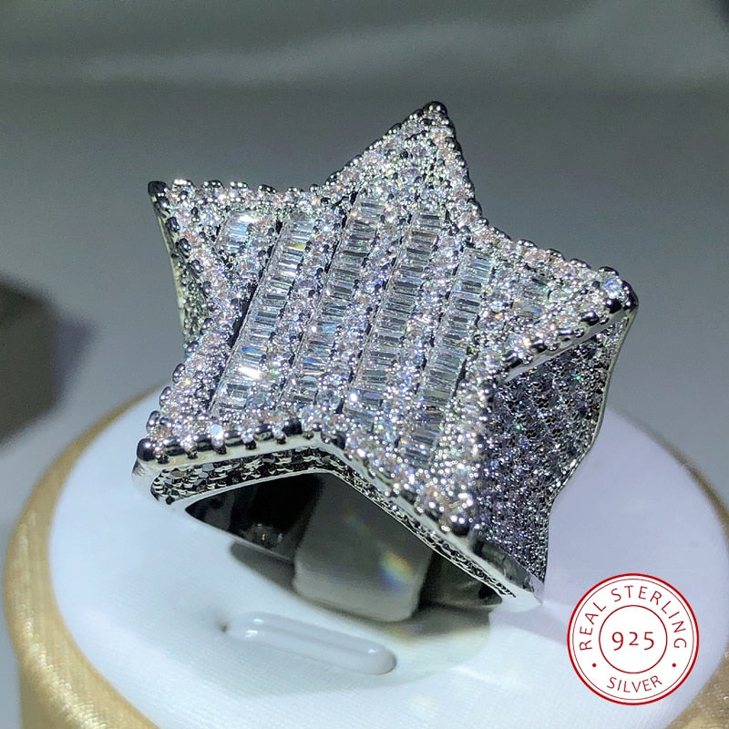 Star Bling Diamond Ring Women Jewelry(Sterling Silver)