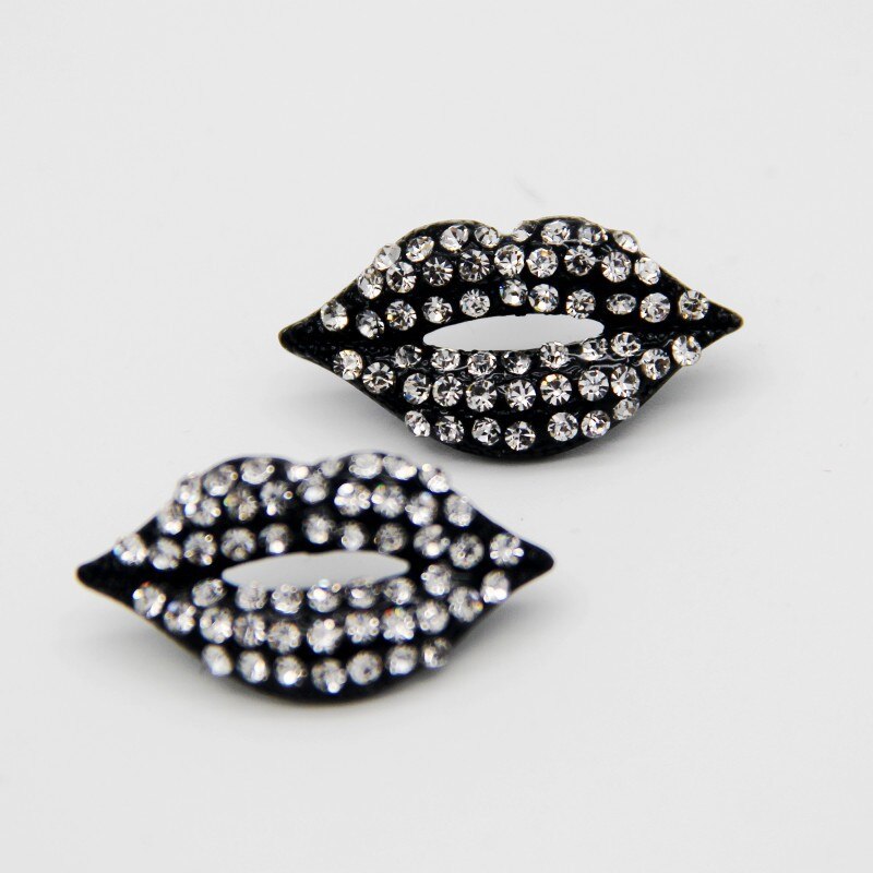 Sexy Red Lips Crystal Stud Earrings Jewelry