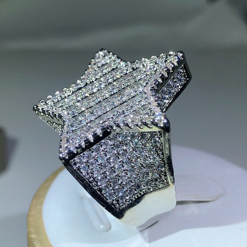 Star Bling Diamond Ring Women Jewelry(Sterling Silver)