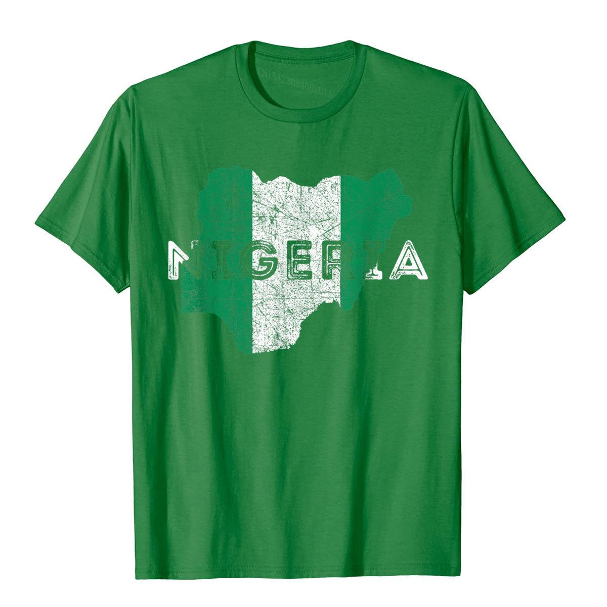 Nigerian Map And Flag Nigeria T-Shirt Cotton