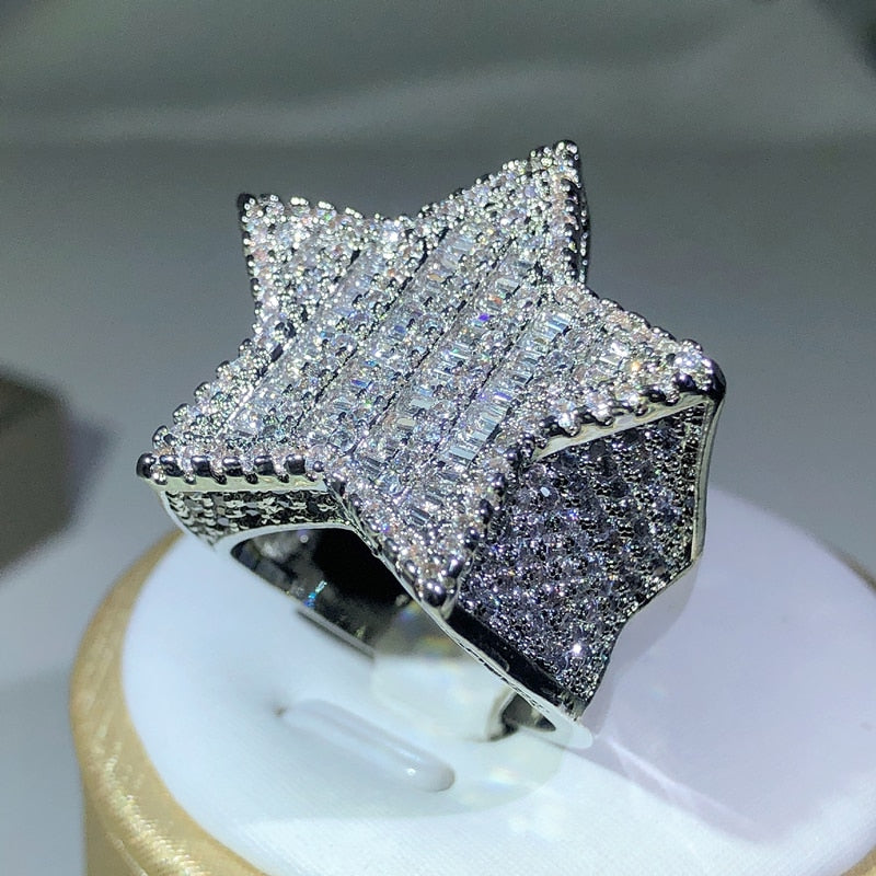 Star Bling Diamond Ring Women Jewelry(Sterling Silver)