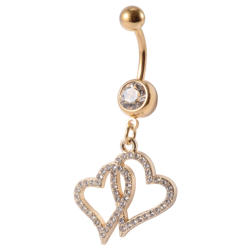 Gold Navel Piercings Dangling Belly Button Rings Body Jewelry