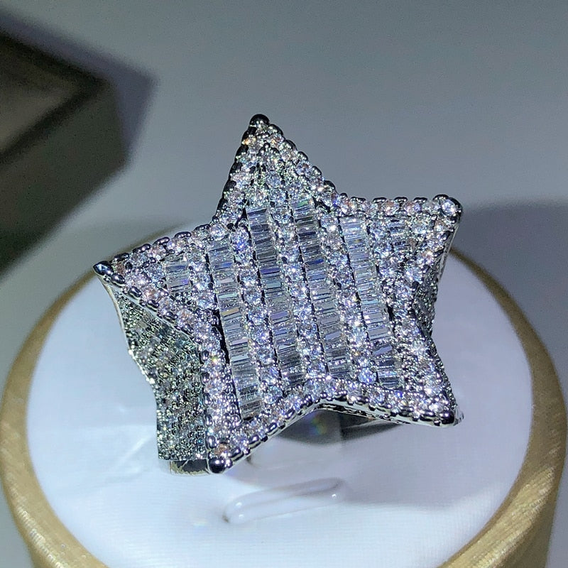 Star Bling Diamond Ring Women Jewelry(Sterling Silver)