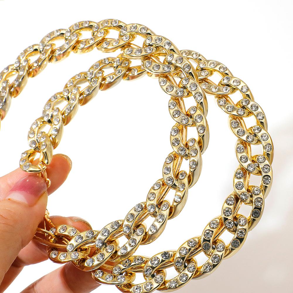 Big Thick Chain Look Hoop Earrings Jewelry