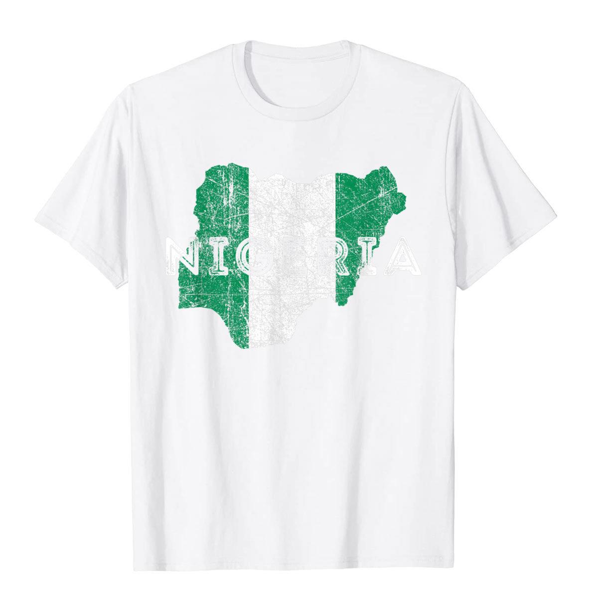 Nigerian Map And Flag Nigeria T-Shirt Cotton