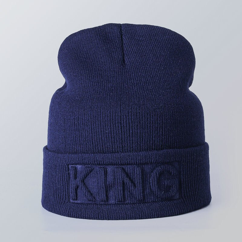 King Queen Beanies Cap Couples Hat