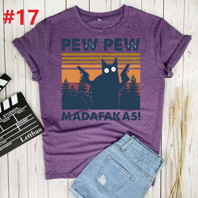 Pew Madafakas Cat T-Shirt Women 100% Cotton