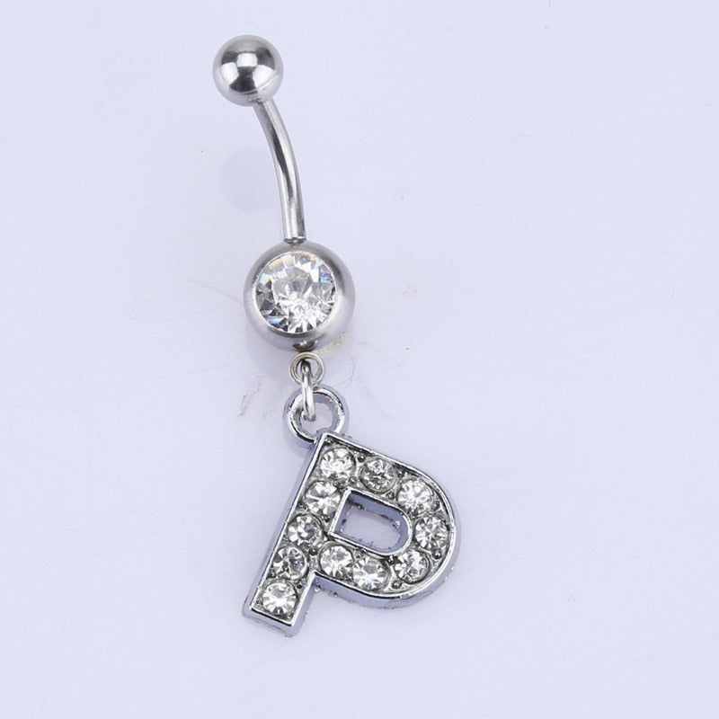 Initial Belly Button Rings Navel Belly Piercings Body Jewelry