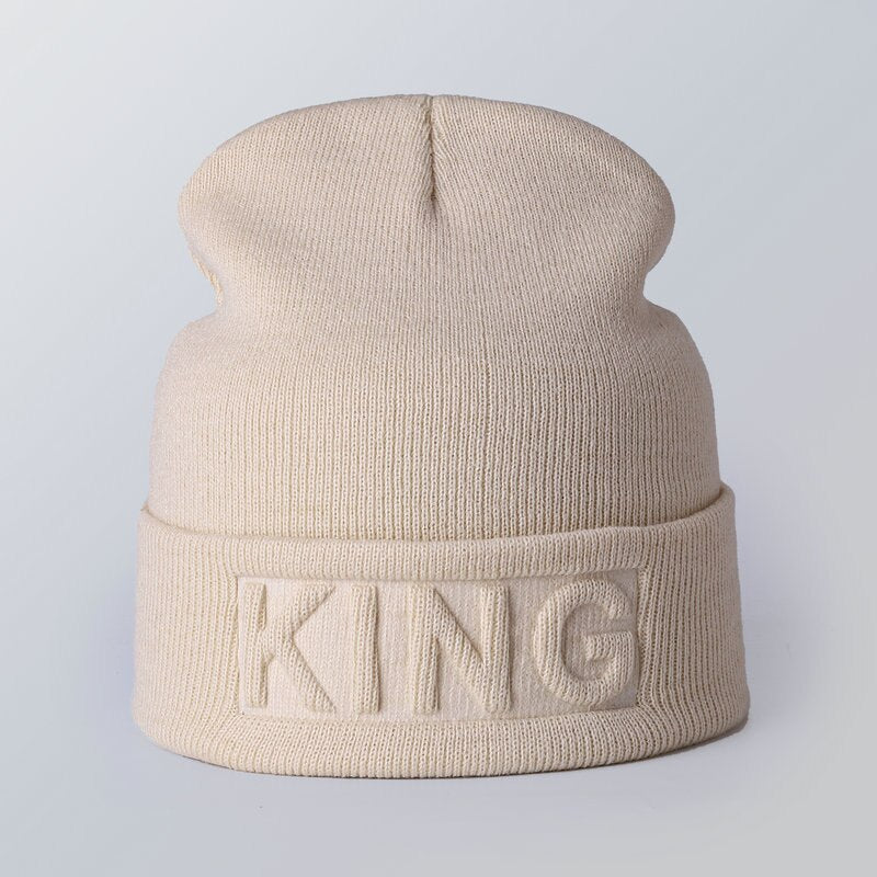 King Queen Beanies Cap Couples Hat