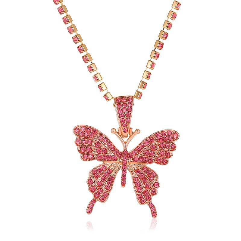 Butterfly Necklace Rhinestones Choker Jewelry