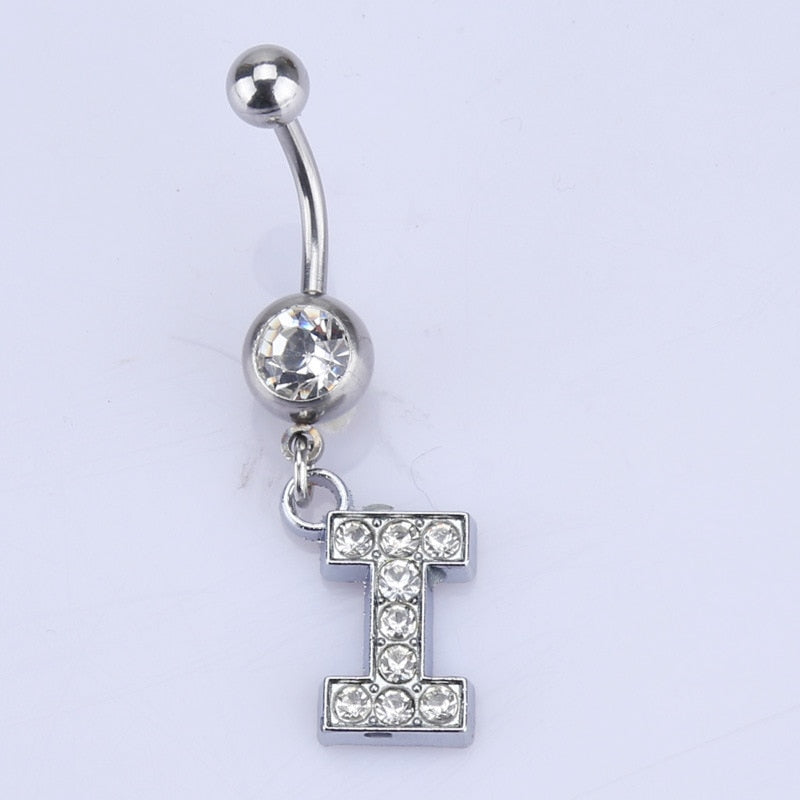 Initial Belly Button Rings Navel Belly Piercings Body Jewelry