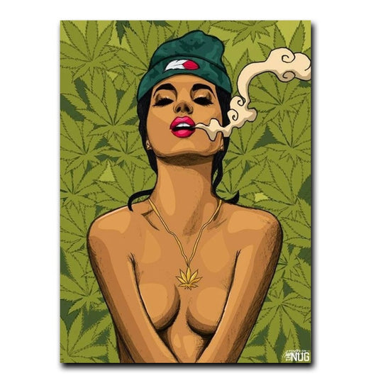 Girl Smoking Canvas Posters Wall Art
