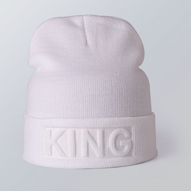 King Queen Beanies Cap Couples Hat