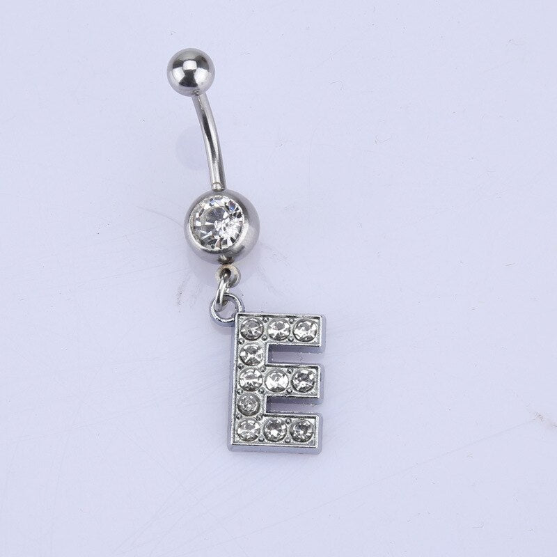 Initial Belly Button Rings Navel Belly Piercings Body Jewelry