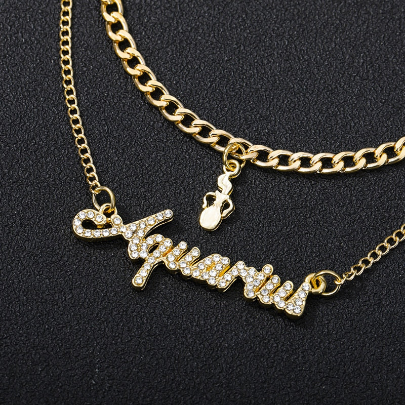 Double layer Zodiac Necklace Jewelry