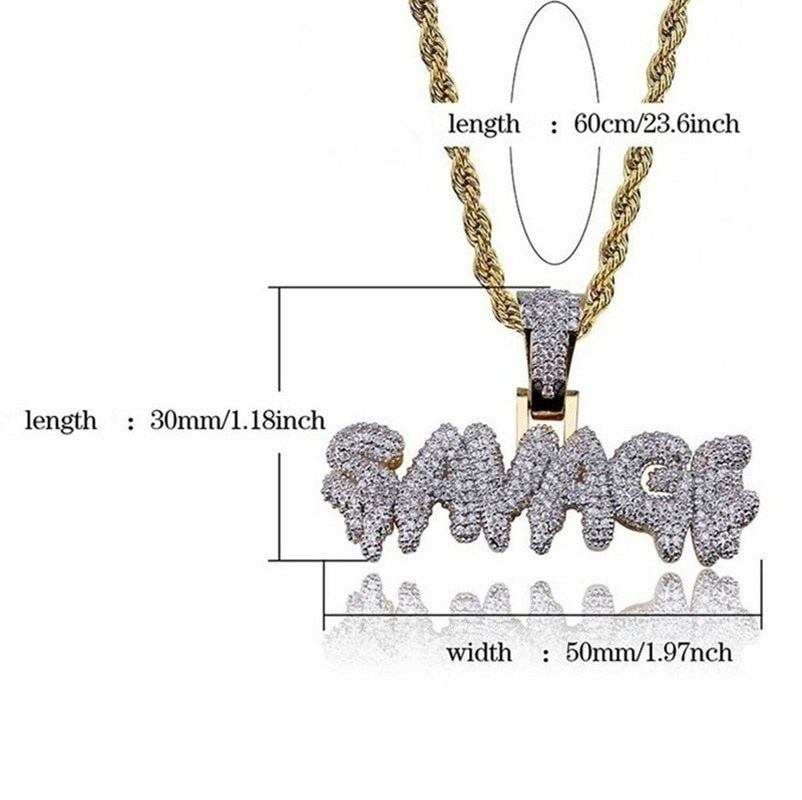 SAVAGE Iced Out Cubic Zircon 24inch Rope Chain Varieties