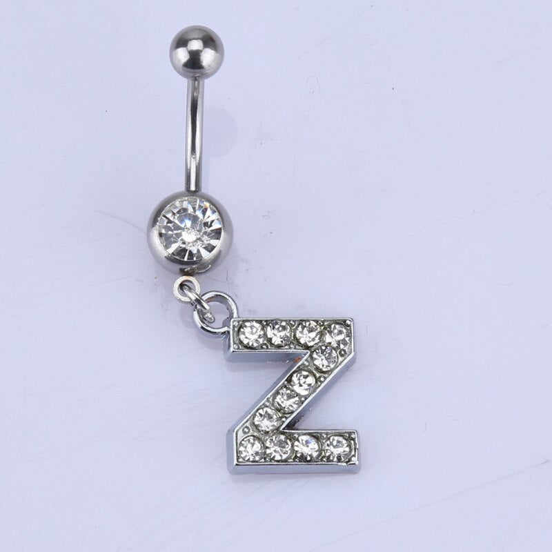 Initial Belly Button Rings Navel Belly Piercings Body Jewelry