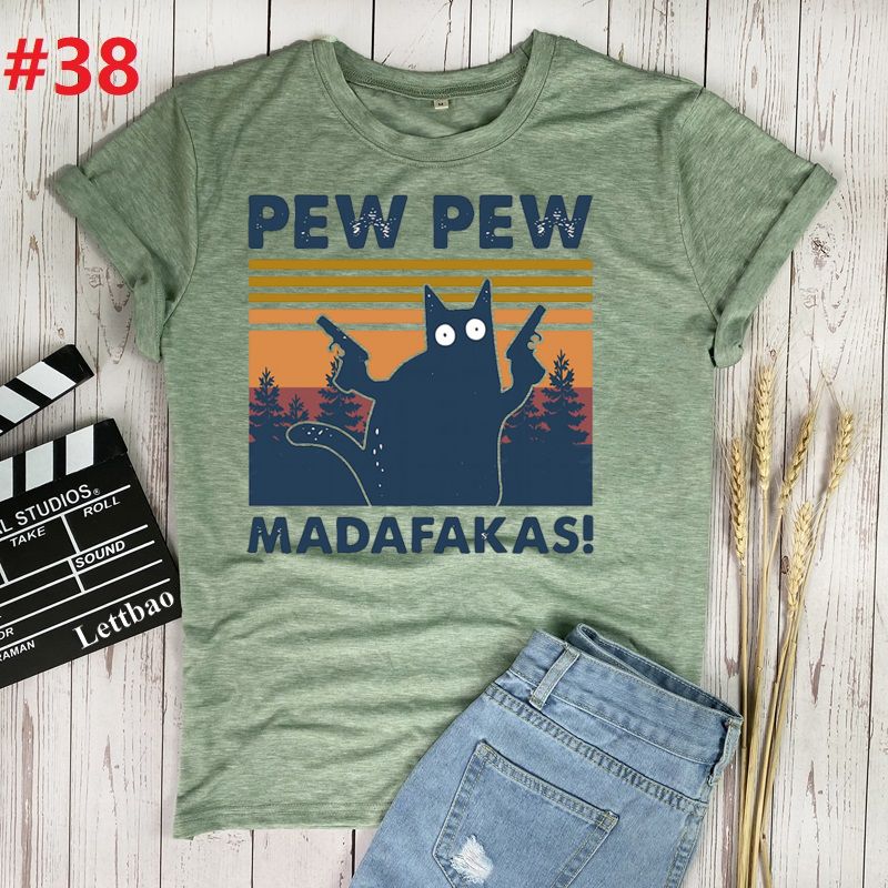 Pew Madafakas Cat T-Shirt Women 100% Cotton
