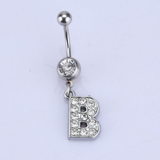 Initial Belly Button Rings Navel Belly Piercings Body Jewelry