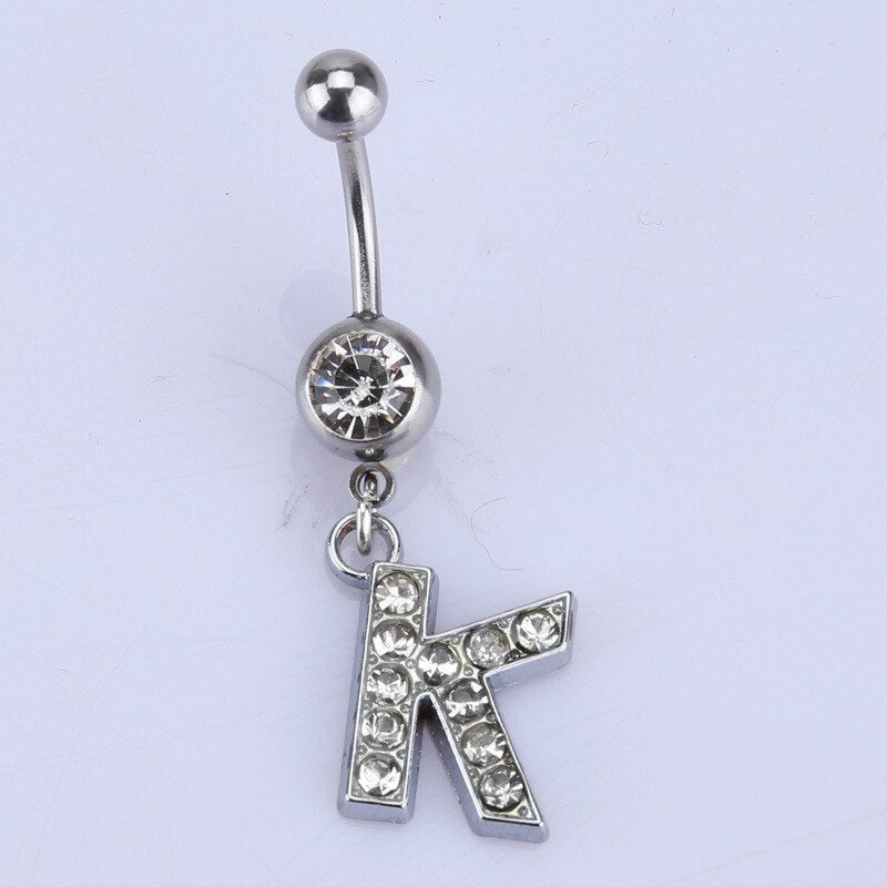 Initial Belly Button Rings Navel Belly Piercings Body Jewelry