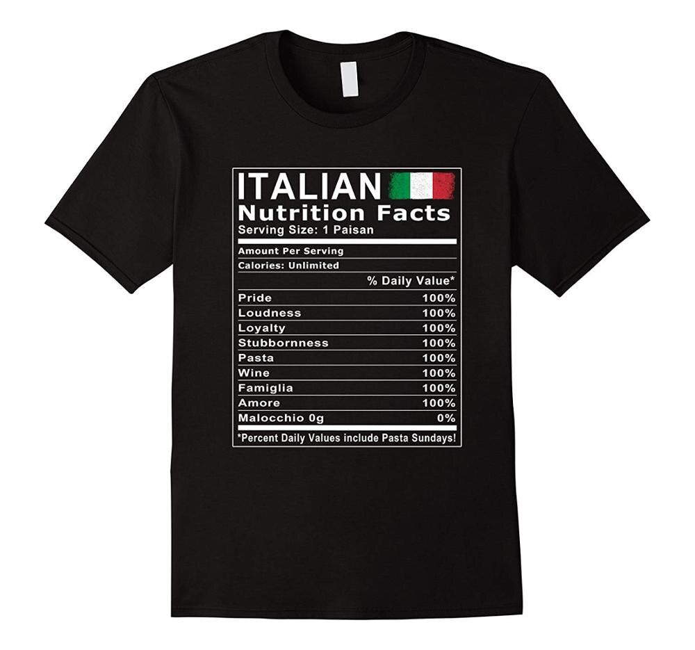 Italian Nutrition Facts T Shirt