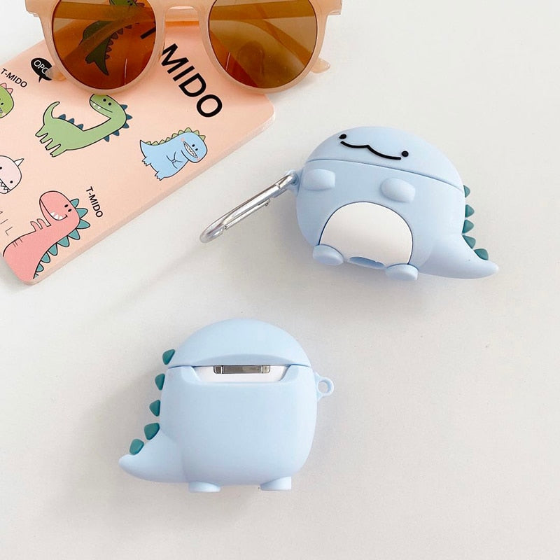 Silicone Dinosaur / Dragon Case For AirPods 1 2 Pro Charge Box