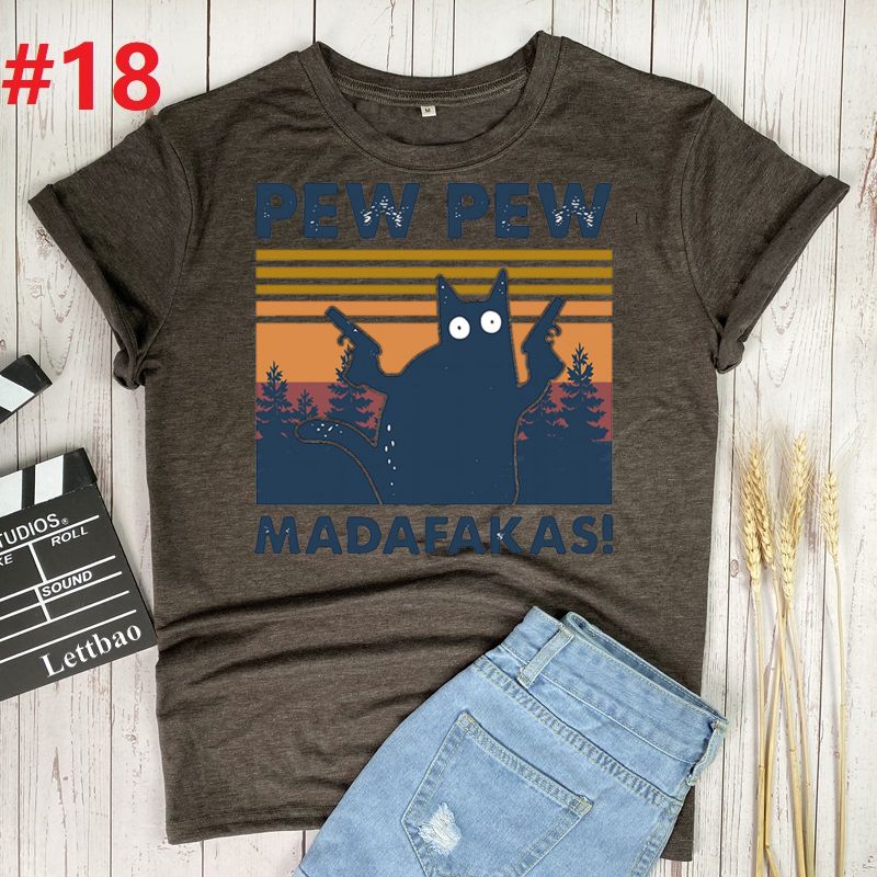 Pew Madafakas Cat T-Shirt Women 100% Cotton