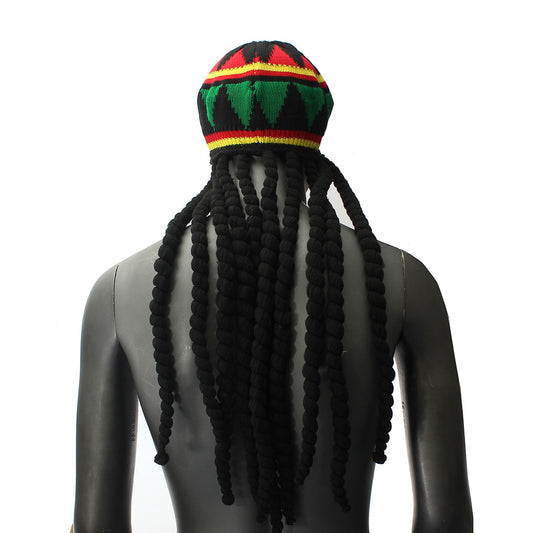 Knitted Wig Jamaican Bob Marley Rasta Beanie With Dreadlocks Reggae