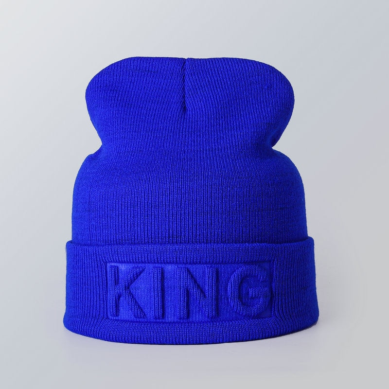 King Queen Beanies Cap Couples Hat