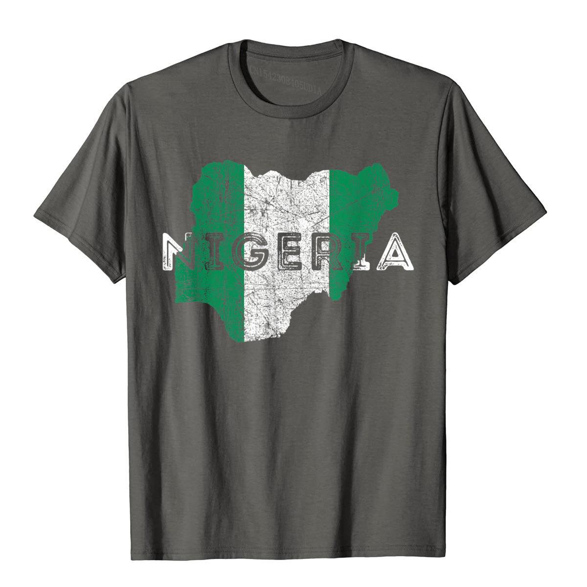 Nigerian Map And Flag Nigeria T-Shirt Cotton