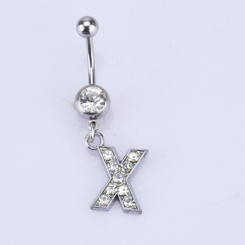 Initial Belly Button Rings Navel Belly Piercings Body Jewelry