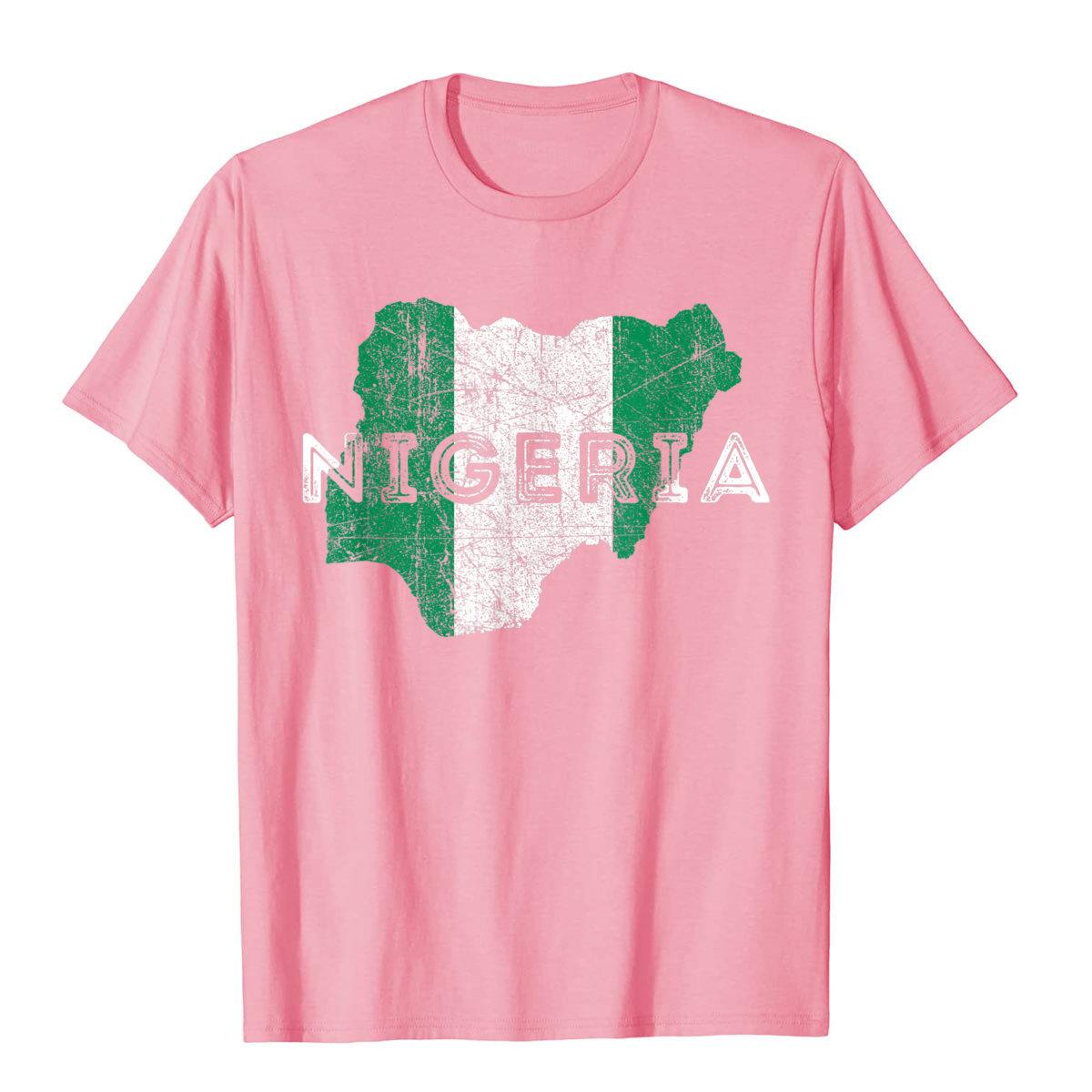 Nigerian Map And Flag Nigeria T-Shirt Cotton