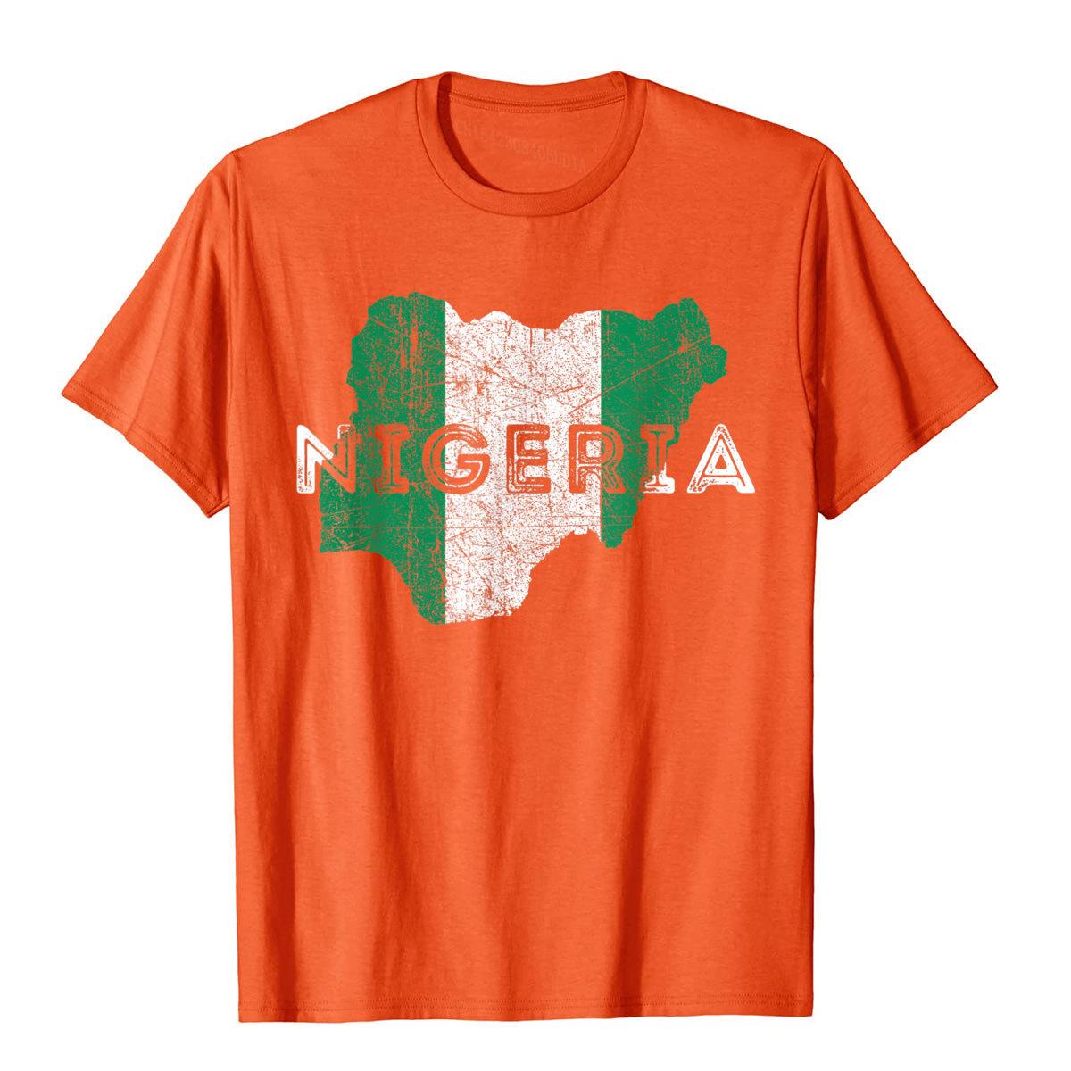 Nigerian Map And Flag Nigeria T-Shirt Cotton