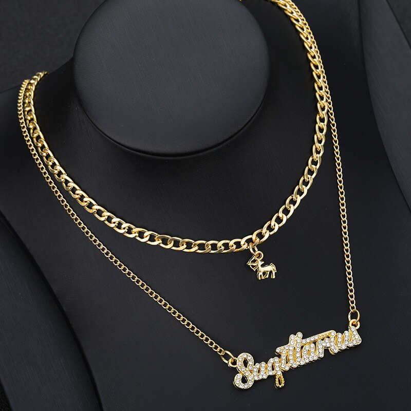 Double layer Zodiac Necklace Jewelry