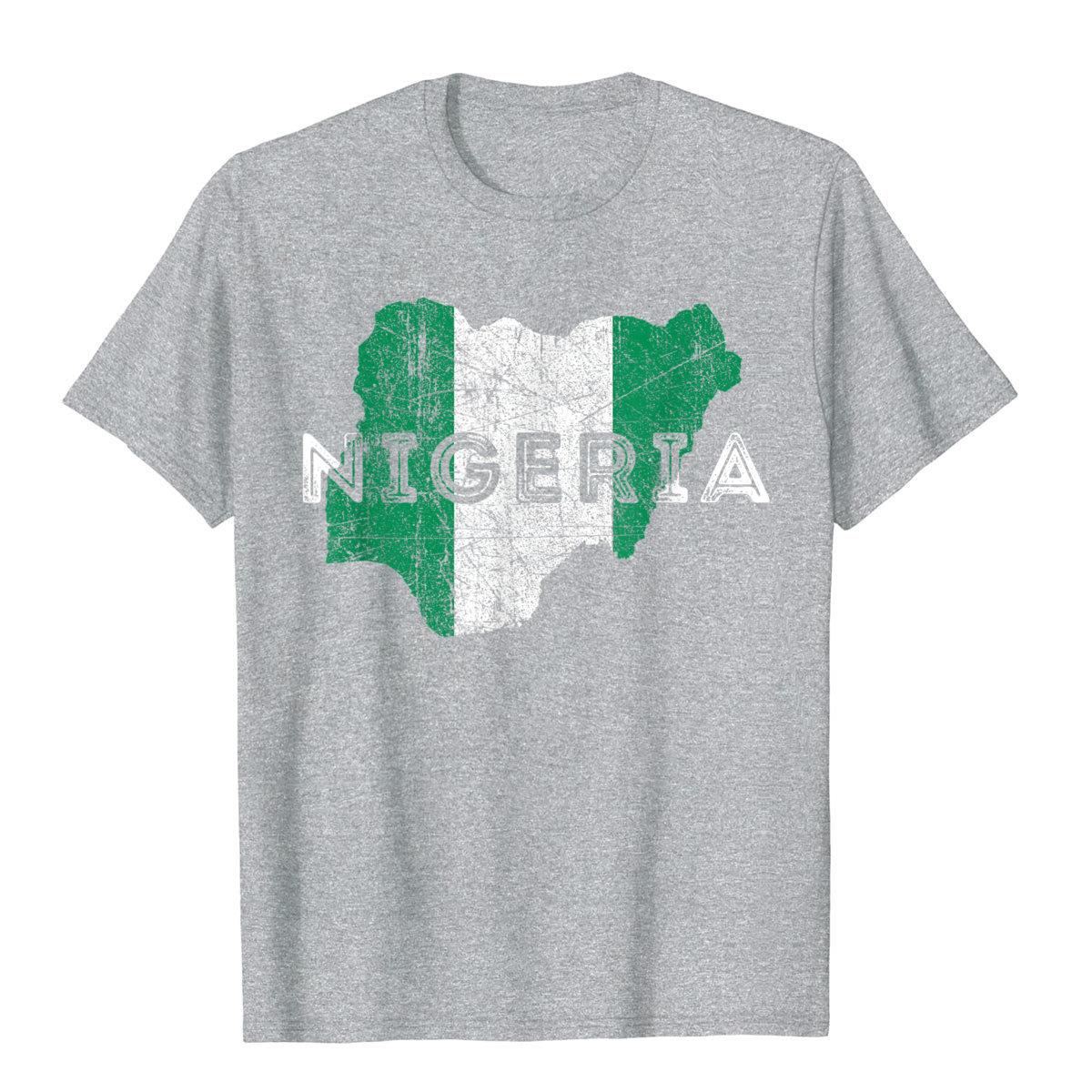 Nigerian Map And Flag Nigeria T-Shirt Cotton