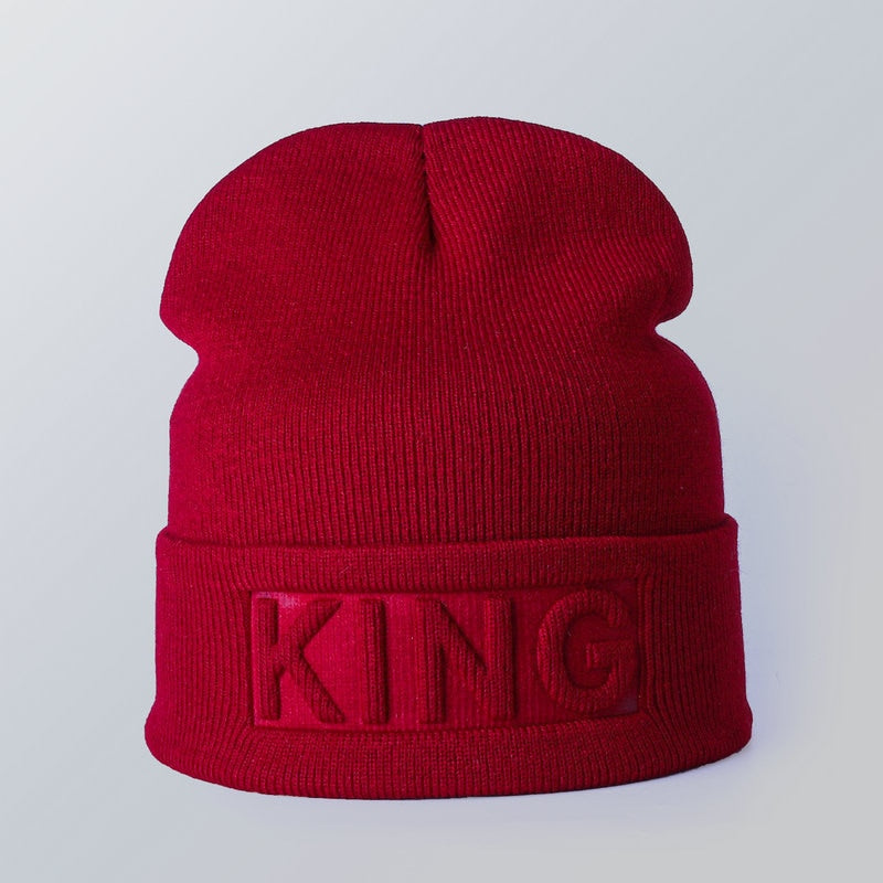 King Queen Beanies Cap Couples Hat