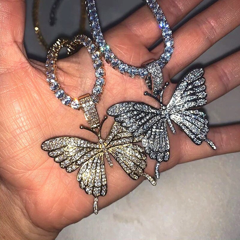 Butterfly Necklace Rhinestones Choker Jewelry