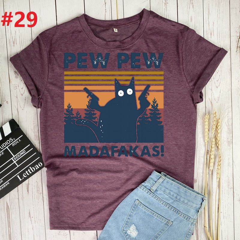 Pew Madafakas Cat T-Shirt Women 100% Cotton