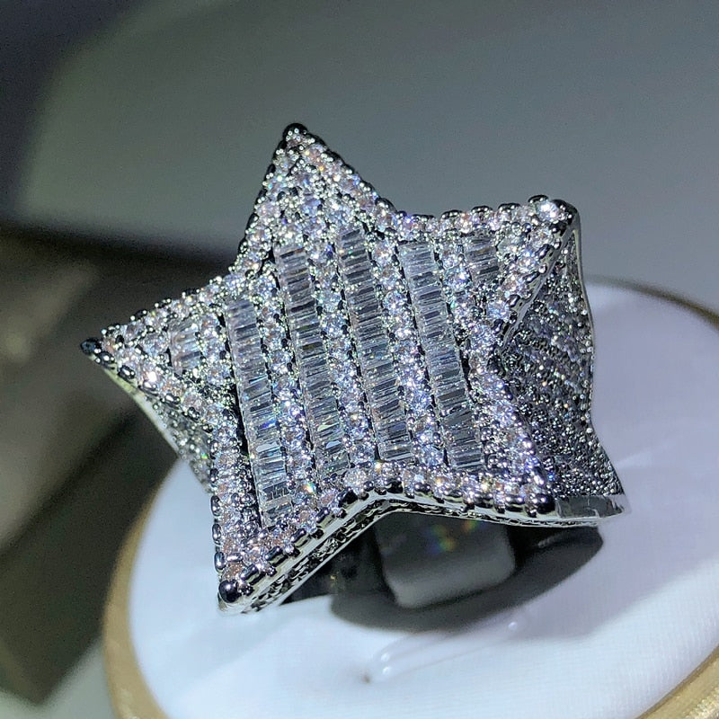Star Bling Diamond Ring Women Jewelry(Sterling Silver)