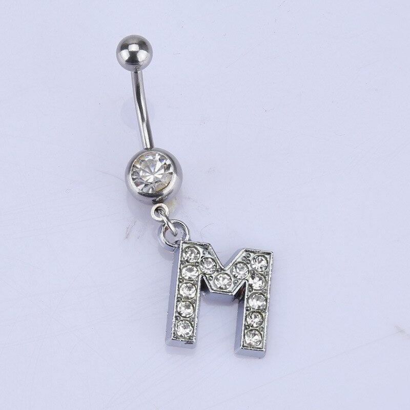 Initial Belly Button Rings Navel Belly Piercings Body Jewelry