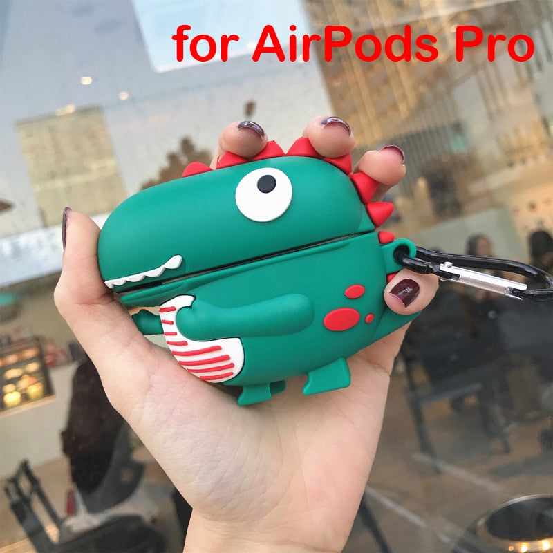 Silicone Dinosaur / Dragon Case For AirPods 1 2 Pro Charge Box