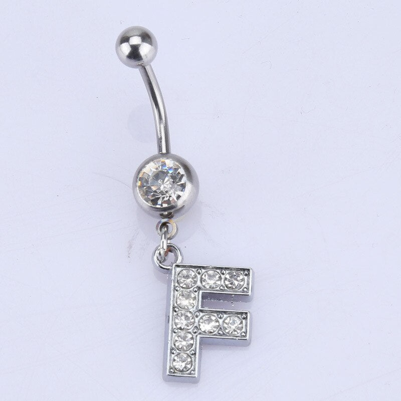 Initial Belly Button Rings Navel Belly Piercings Body Jewelry