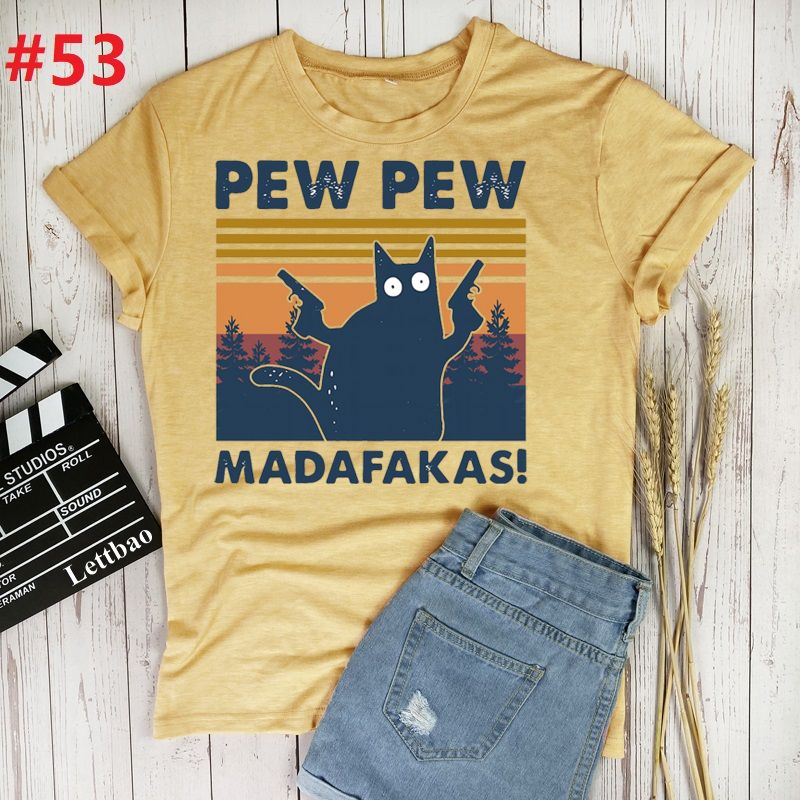 Pew Madafakas Cat T-Shirt Women 100% Cotton