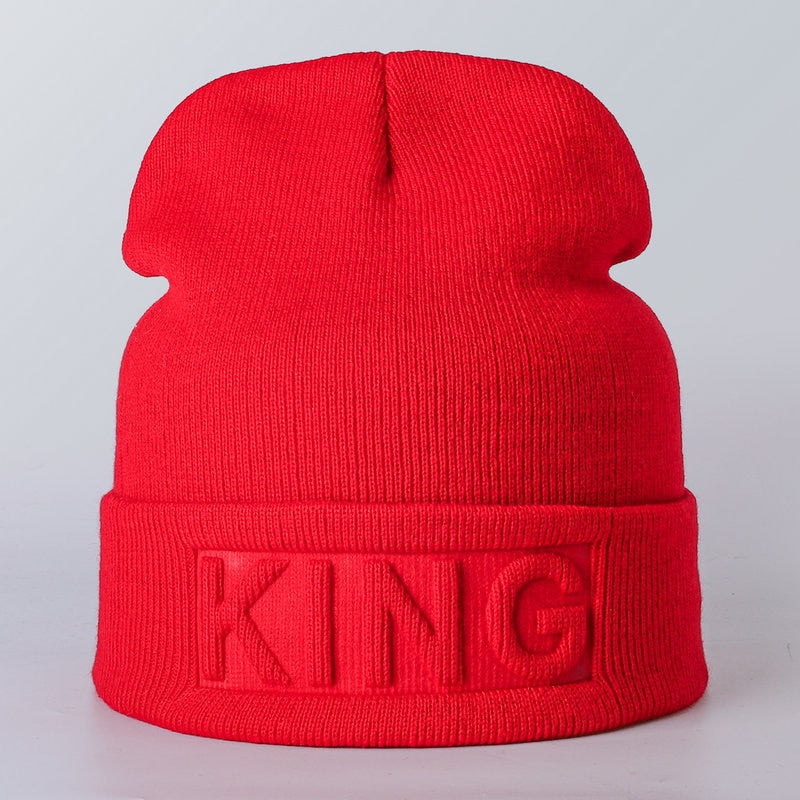 King Queen Beanies Cap Couples Hat