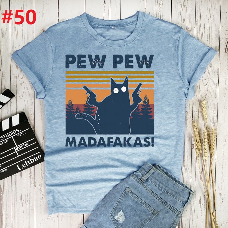 Pew Madafakas Cat T-Shirt Women 100% Cotton