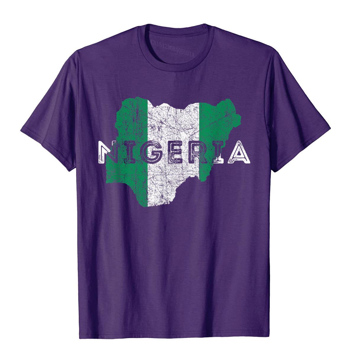 Nigerian Map And Flag Nigeria T-Shirt Cotton