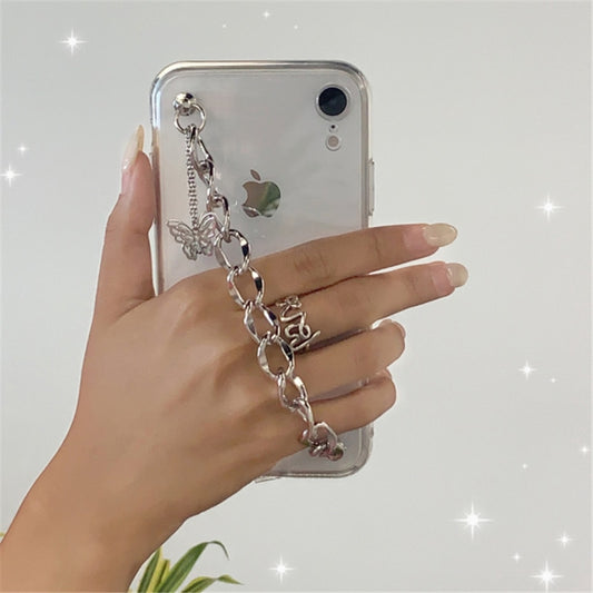 Butterfly Chain Bracelet Transparent soft Phone Case For iPhone Cover