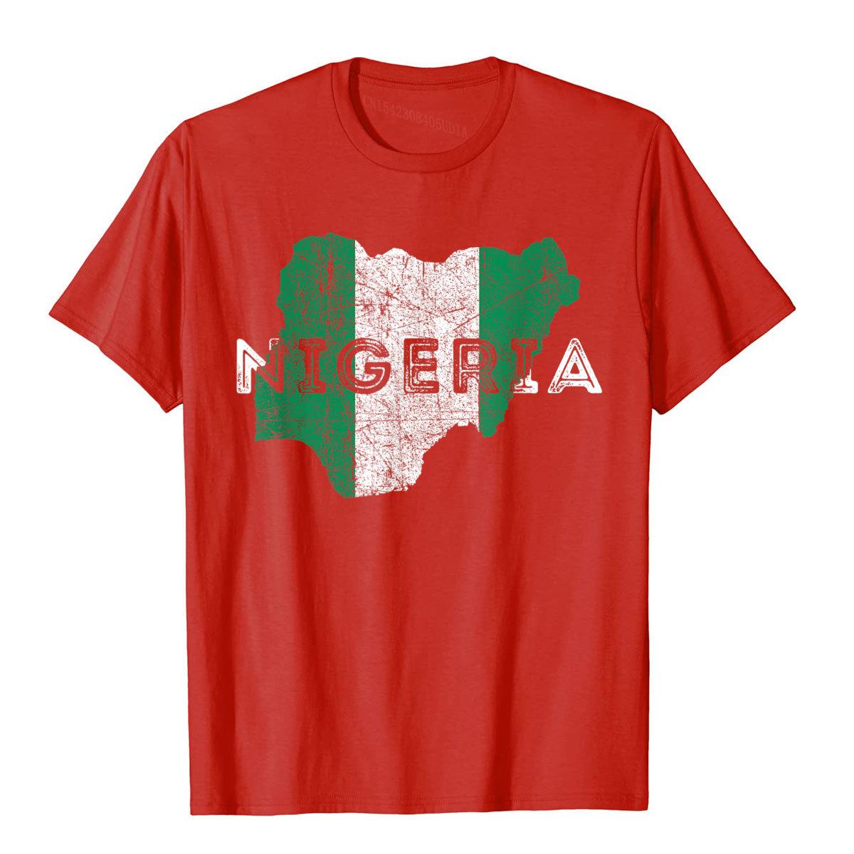 Nigerian Map And Flag Nigeria T-Shirt Cotton