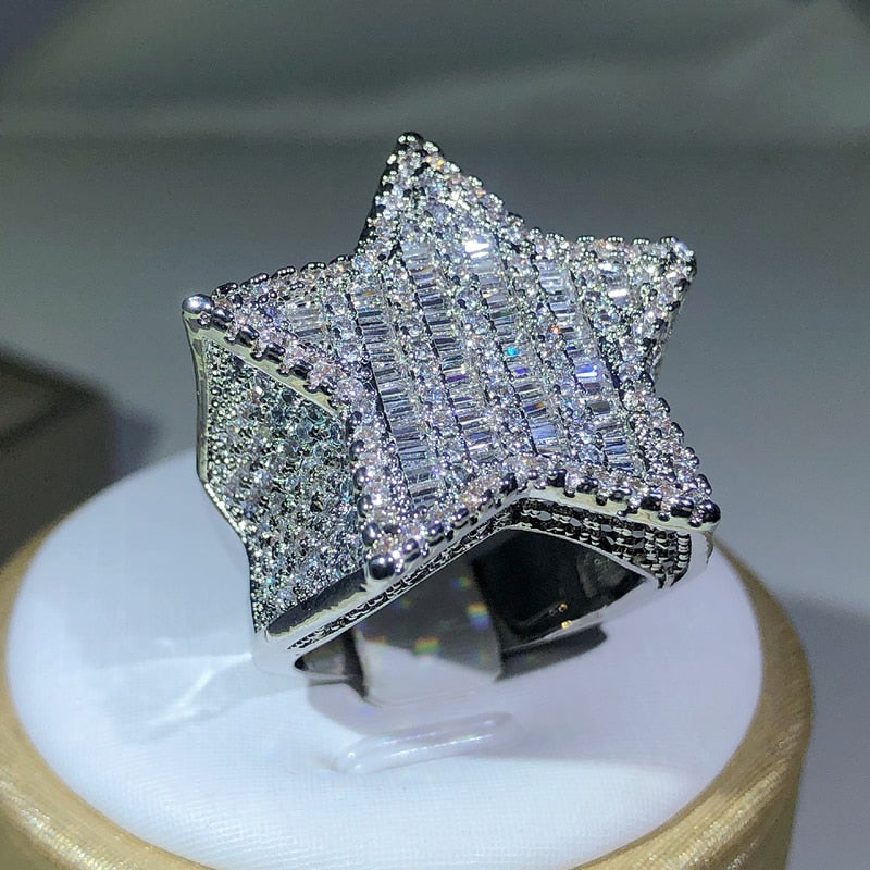 Star Bling Diamond Ring Women Jewelry(Sterling Silver)