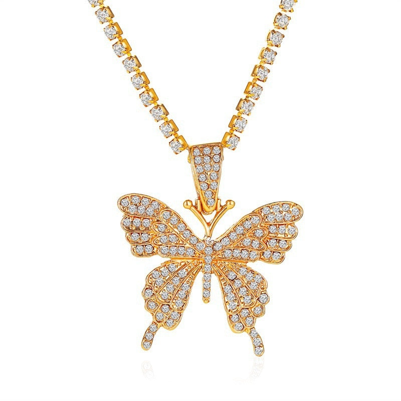 Butterfly Necklace Rhinestones Choker Jewelry